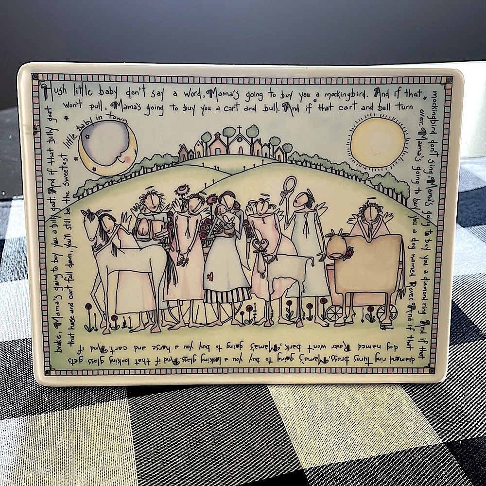 Demdaco ceramic Hush Little Baby plaque